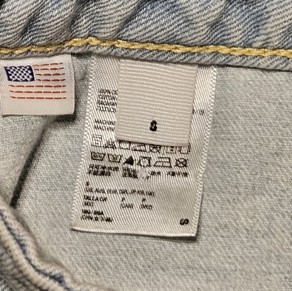 American Apparel Jeans Light Wash Button Front Denim Mini Skirt - Picture 7 of 8